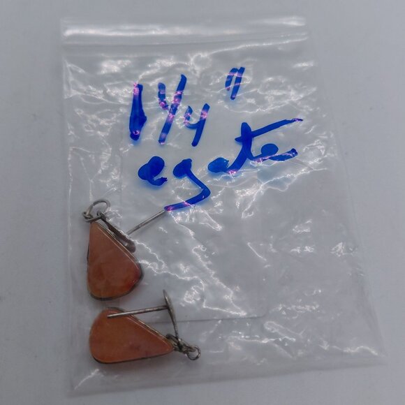 Agate earrings stylized teardrop - Picture 3 of 3